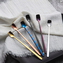 304 Stainless Steel Spoon Long Handle Coffee Stirring Spoon Ice Cream Spoon Mark Cup Dessert Spoon Mini Spoonful