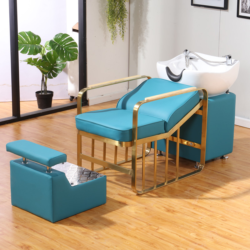 New high-end shampoo bed hairdressing shop special flat lay high-end simple hair salon hair salon ceramic basin flushing bed