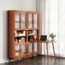 Bookcase Unity Desk Living-room American Solid Wood Desk Small Family Type Study Desk Home Computer Desk Combined Bookshelves