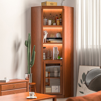 Corner Bookcase Full Solid Wood American Ground Glass Door Living Room Full Wall With Door Dust-Proof Whole Wall Home Leaning Against Wall