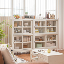 Bookcase Unity Whole Wall Children Solid Wood Domestic Floor With Glass Door Dust Protection Lockers Living Room American Push-and-pull Full