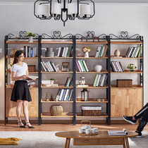 American industrial wind cabinet bookcase containing rack iron art floor living room bookcase with door loft full solid wood