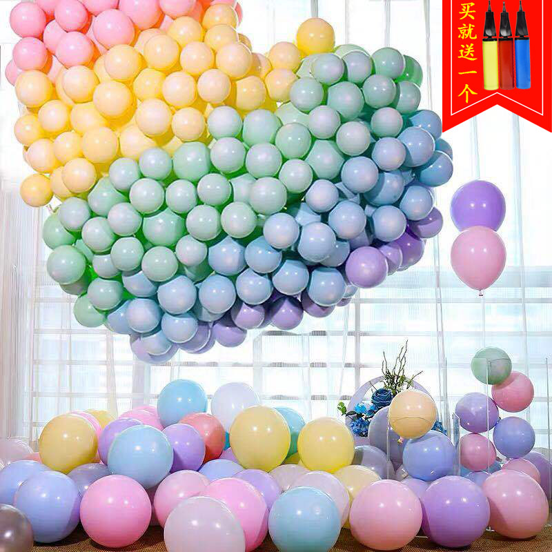 Balloon decorated 100 wedding housebaby children's birthday on the seventh eve of the Macaron scene