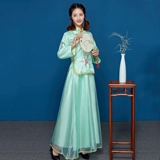 Платье подружки невесты для школьников, длинный ретро комплект, весенний летний костюм, китайский стиль, с вышивкой