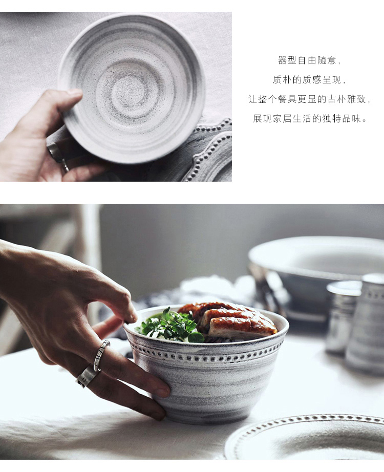Japanese retro ceramic bowl tableware reliefs dessert bowl bowl bowl of soup bowl rainbow such as bowl mercifully rainbow such use