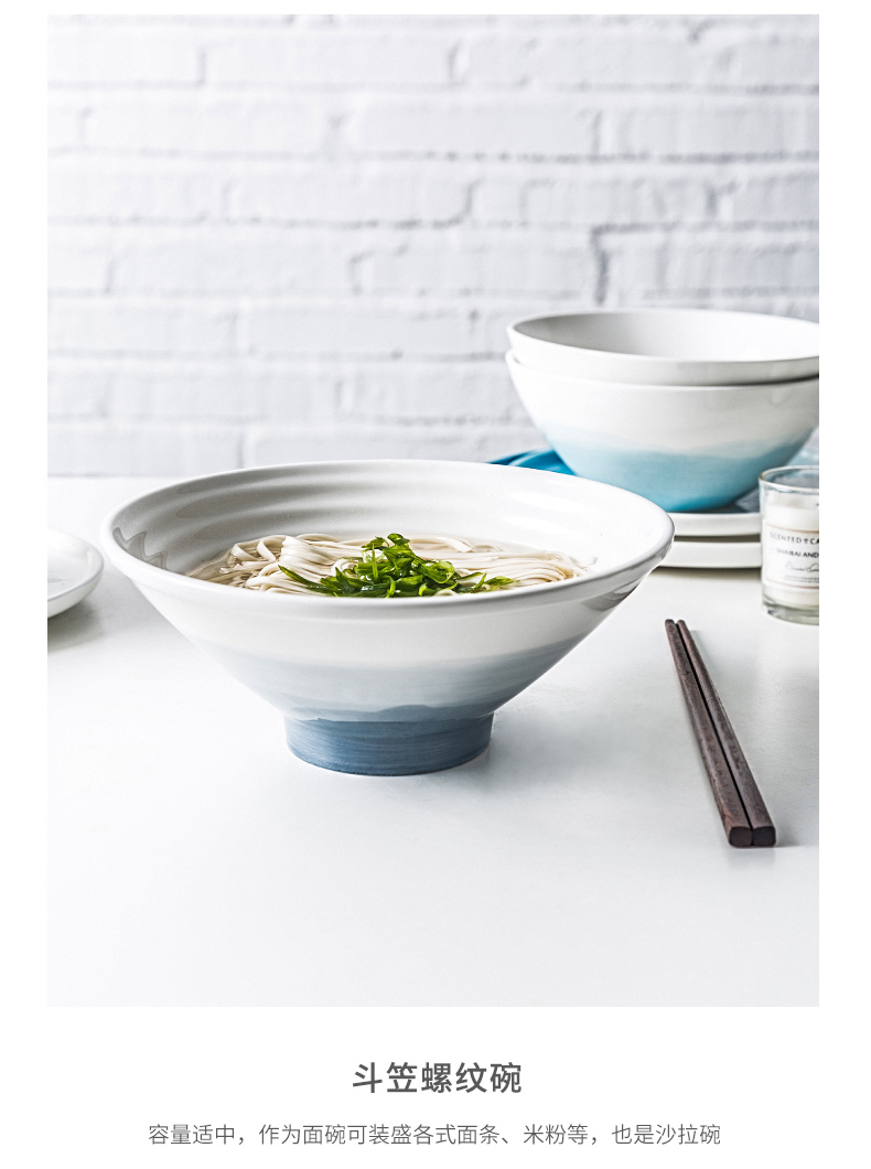 The Nordic ins wind lovers web celebrity color hand - made Japanese household ceramic bowl chopsticks tableware suit dish bowl plate