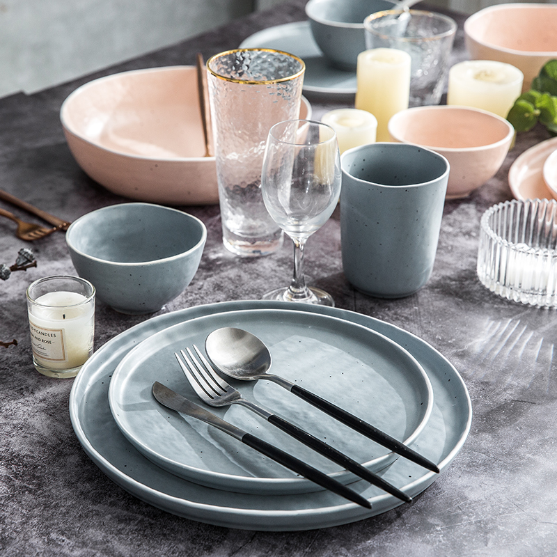 Nordic household contracted couples web celebrity 2 European ceramic dishes dishes chopsticks 6 ten people cutlery set