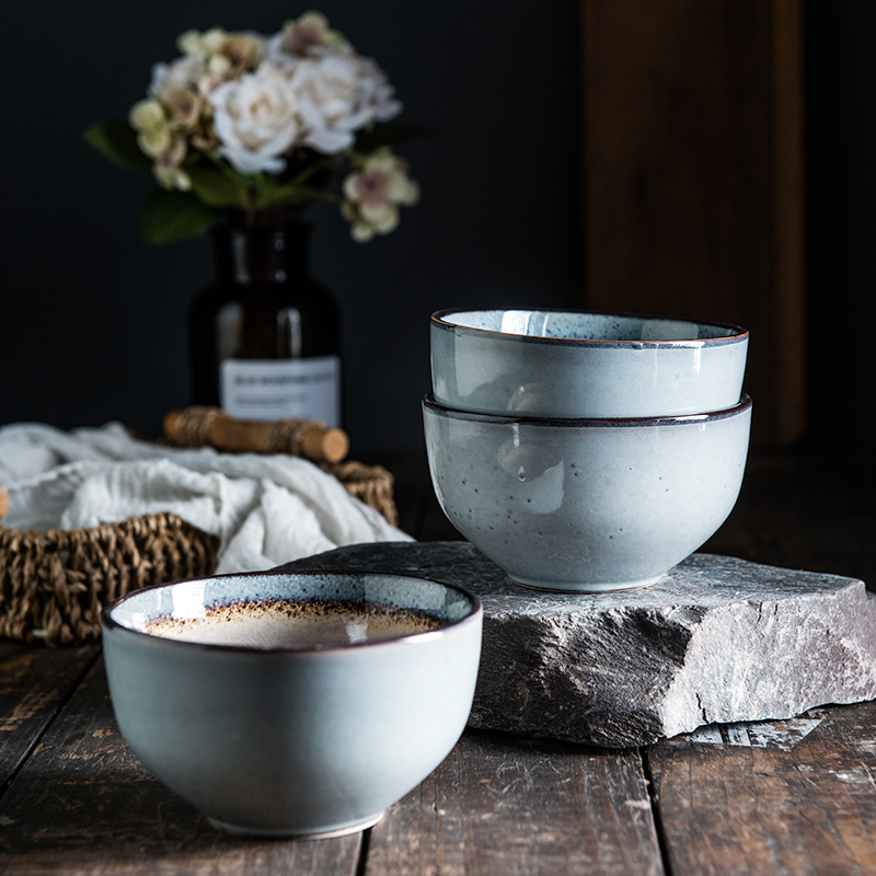 The Northern wind creative household jobs a single ceramic ice crack glaze 4.75 inches round bowl of rice bowl dessert bowl of restoring ancient ways