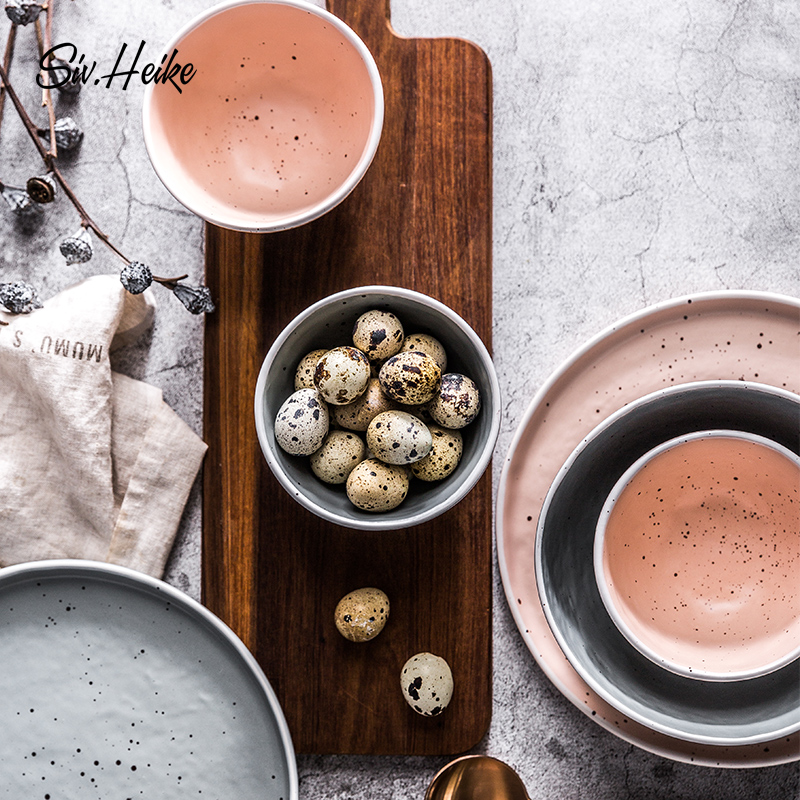 Nordic ins simple Japanese continental lovely home west tableware ceramic bowl dessert mercifully rainbow such as bowl bowl bowl dish