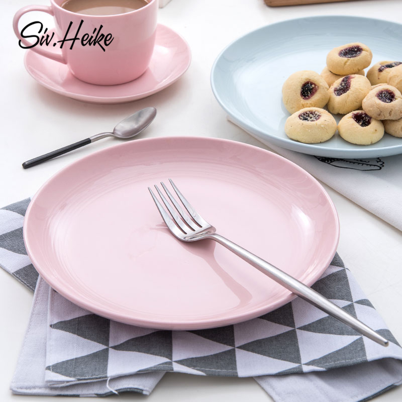 Nordic home lovely move color Japanese European ceramic dish dish dish beefsteak plate plate