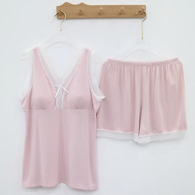 Lace's new summer pajamas, vests and shorts are a perfect tool for sleeping naked. 5D new oxygen cotton modal is super soft and comfortable for home use