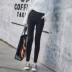 Mùa thu mới quần legging dệt chân đen túi quần ma thuật phiên bản Hàn Quốc của quần skinny mỏng co giãn cỡ lớn quần tây nữ baggy Khởi động cắt