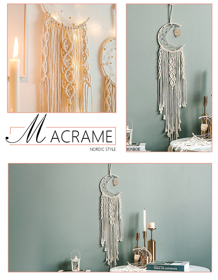 Гобелен 手工编织挂毯diy材料包北欧风流苏壁挂客厅卧室装饰风格生日礼物