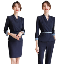 High-end professional attire suit female spring stewardess uniform temperament teacher manager sales department suit overalls