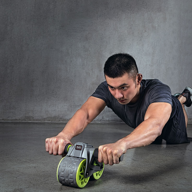 Counting belly wheel men's household fitness equipment fitness belly wheel weight loss exercise automatic rebound tank wheel