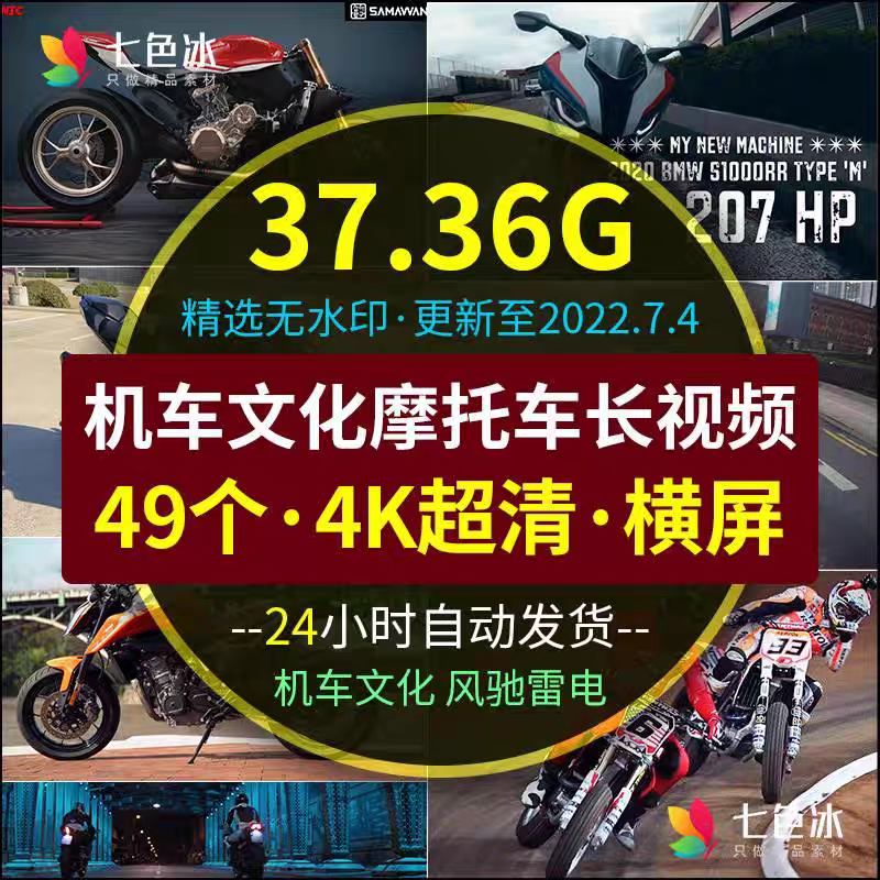 Motorcycle Culture Vlog Long Video 4K Ultra-Clear Footage Motorcycle Highway City Night Street Kawasaki Yamaha