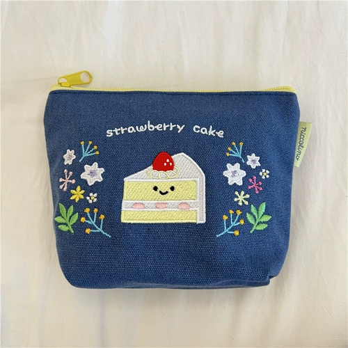 Мультяшная портативная сумка-органайзер, маленькая сумка клатч, наушники, аксессуар, косметичка, с вышивкой