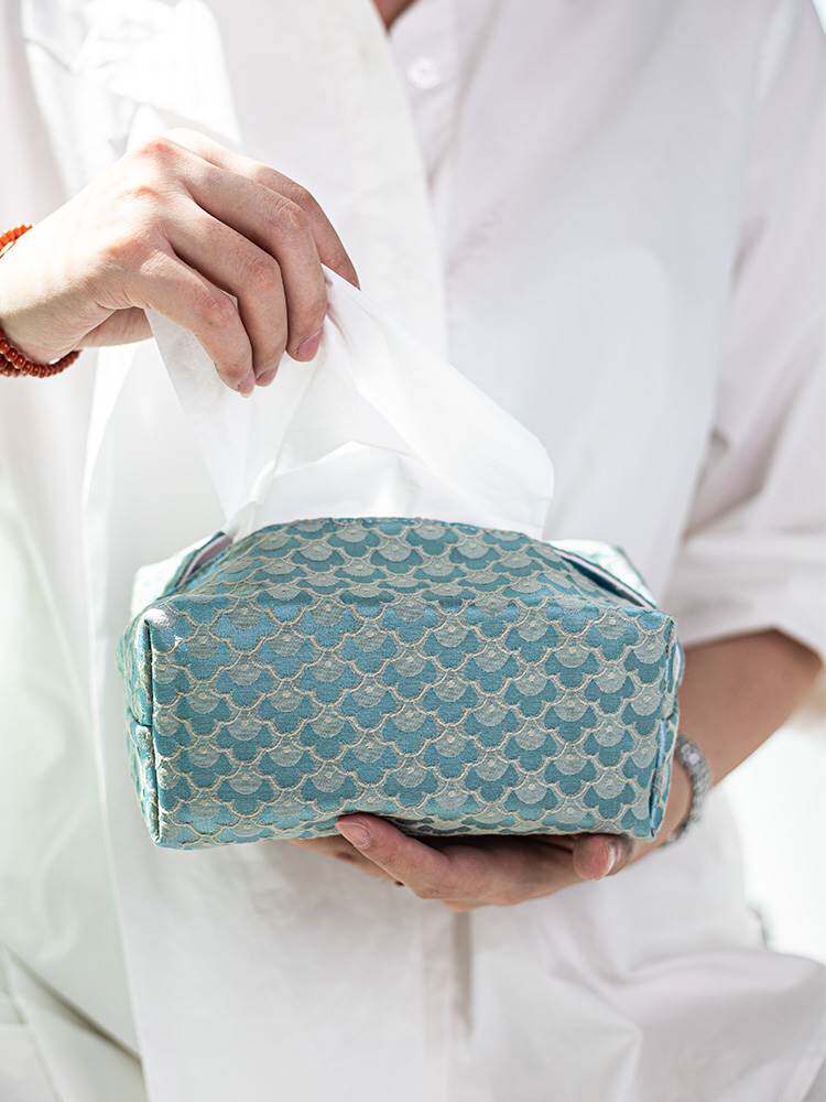 New Chinese style fabric tissue box living room creative light luxury pumping paper box home bedroom paper bag sample tissue set