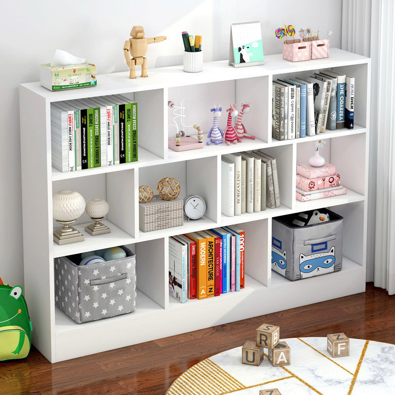 Simple floor-to-ceiling bookshelf bedroom student shelf multi-layer bookcase home living room children's simple storage storage cabinet
