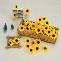 Simulation flower head diyflower 7CM sunflower Sun chrysanthemum kindergarten handmade flower silk flower fake flower arrangement accessories