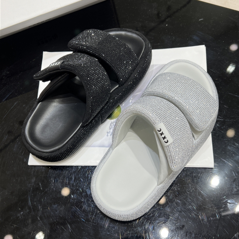 Genuine Leather 2026 Summer New Style Outdoor Slip-On Sandals with Thick Soles, Height-Increasing, Slimming, Casual and Versatile Women's Sandals