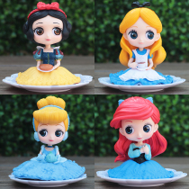 Q version of Snow Cinderella Alice Mermaid Dim Sous Princess Hand Afternoon Tea Sitting Cake Decoration Ornaments