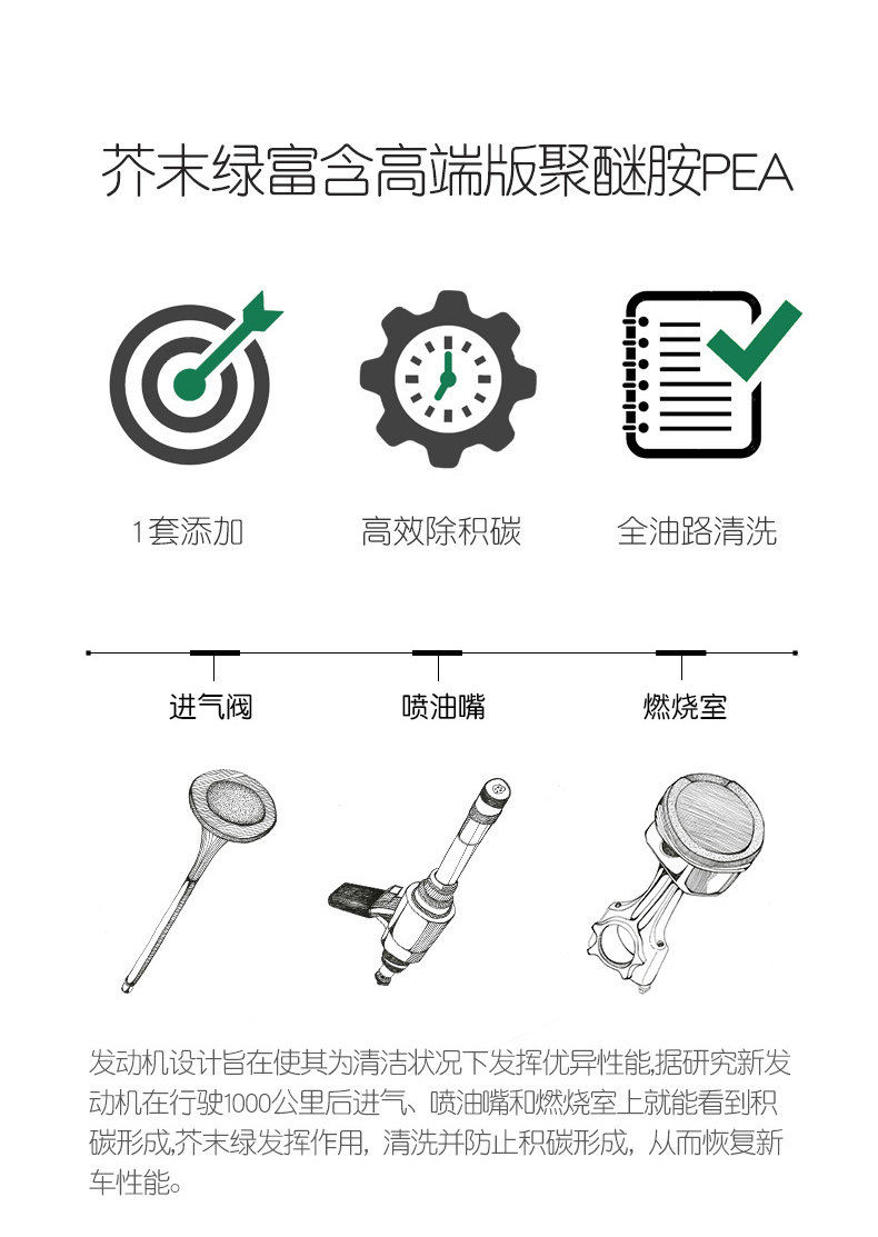 芥末绿 燃油宝除积碳 400ml*2瓶 强效清洗型 图5