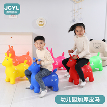 Kindergarten thickened Pima amusement park inflatable jumping horse baby hops jumping deer 3 year old for riding early education center equipment