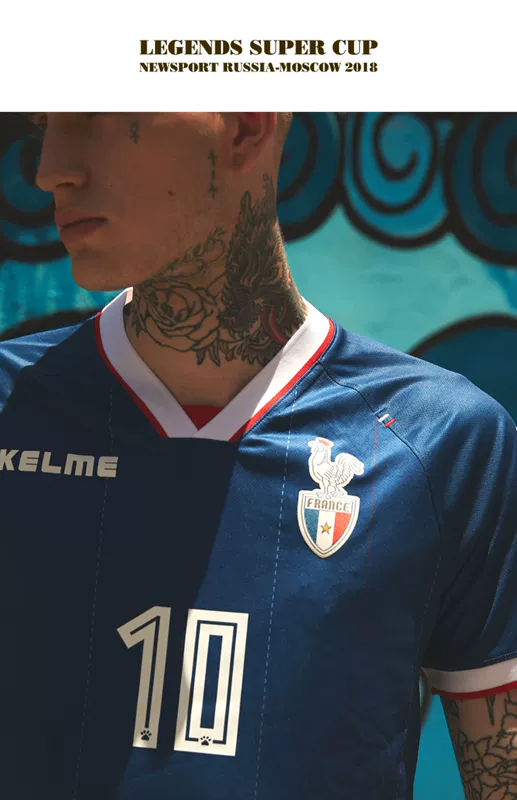 Kelme Carlie Legend Cup France sân nhà và sân khách đồng phục bóng đá tay ngắn - Bóng đá