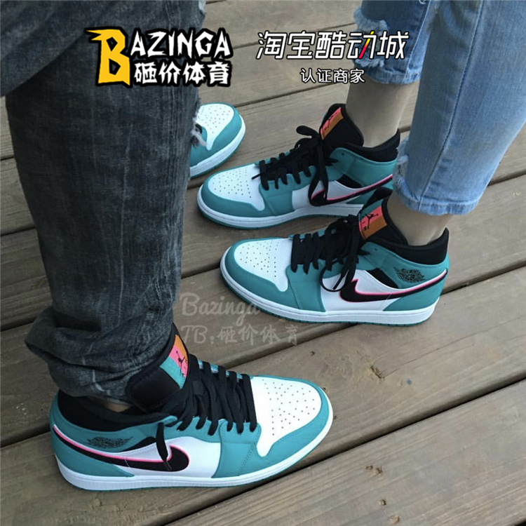 Air Jordan 1 Mid AJ1 với sự trợ giúp của Joe 1 khóa nhỏ bị hỏng cấm mang giày bóng rổ màu đen và đỏ 554724-062 - Giày bóng rổ giày bóng rổ giá học sinh
