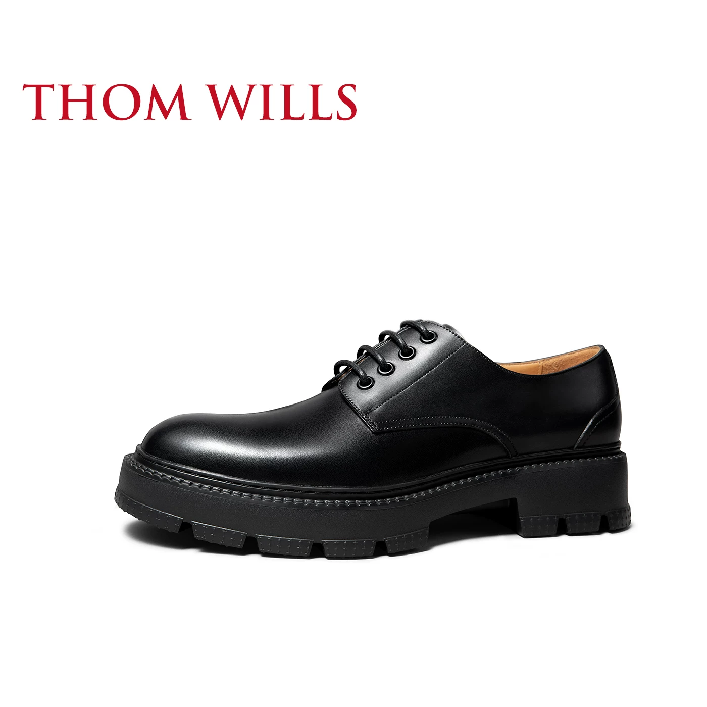 [Lightweight and soft sole] ThomWills heightening leather shoes for men, casual thick-soled genuine leather soft-soled derby shoes for men