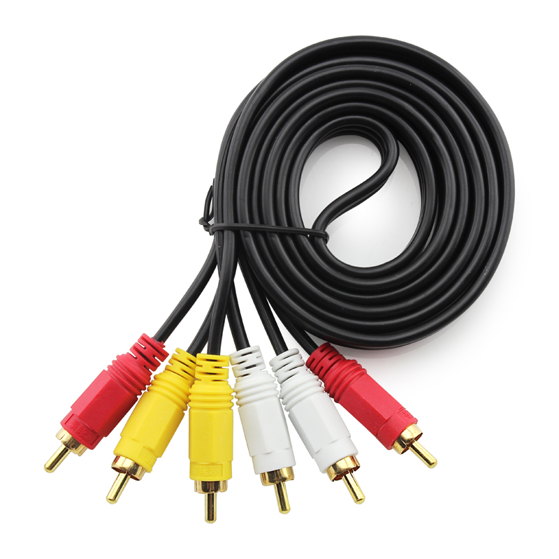 Three-to-three AV RCA lotus line audio line transmission line 3-to-3 1 5 meters 3 meters 5 meters 10 meters