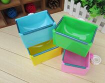 Double food box Dual-purpose grass rack food box square food box rabbit dragon cat Dutch pig food box built in