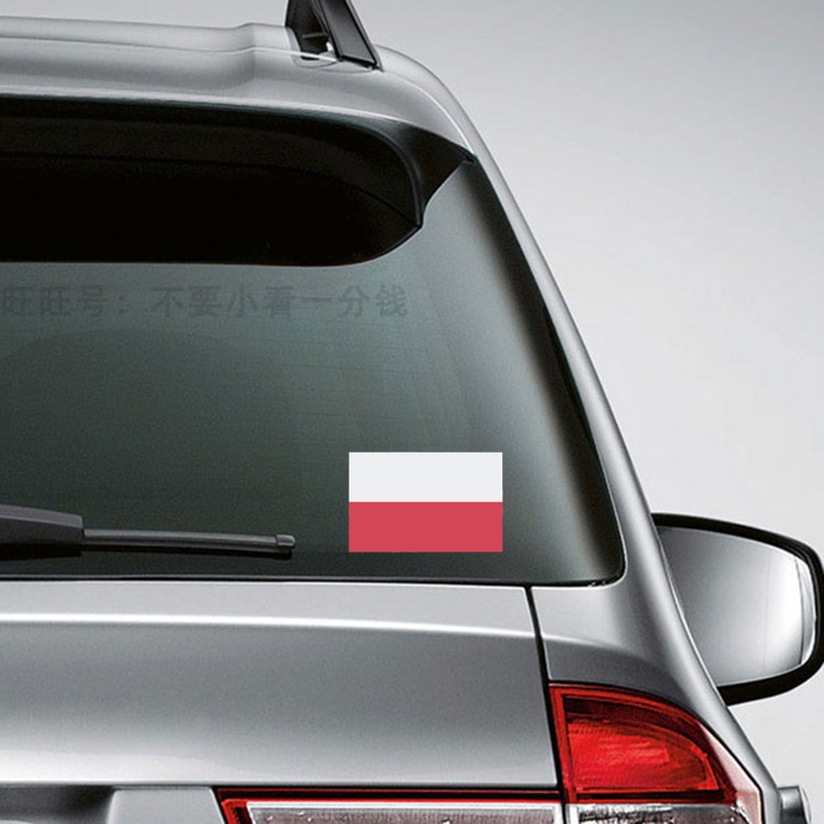  Polish national flag car sticker with night PVC reflective car with scratched and waterproof sunscreen back adhesive sticker