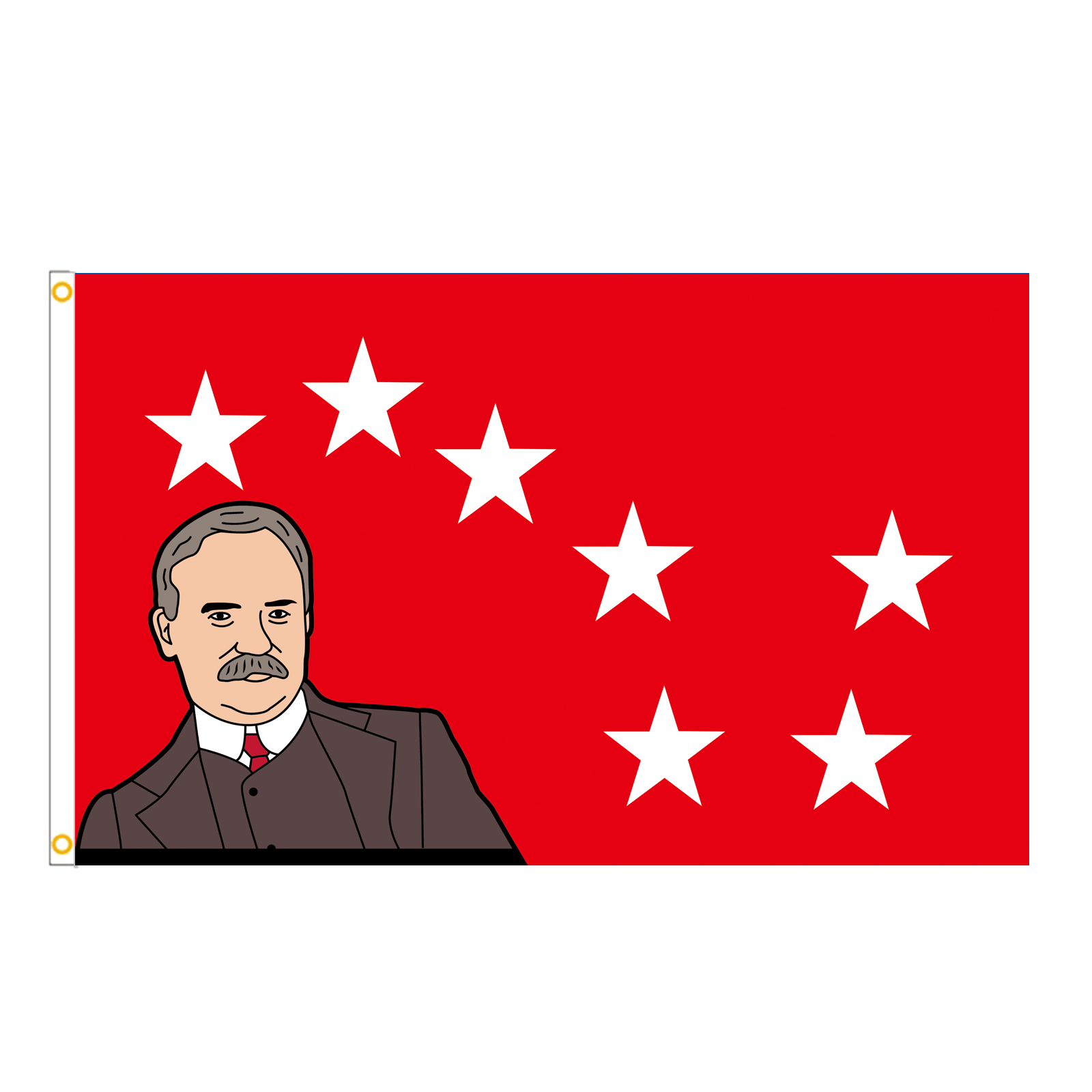 Foreign trade flag 7 star red bottom outdoor sunscreen polyester fiber flag digital printing