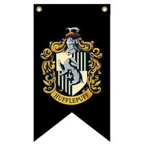 Flag custom-made Hutch Patch Hufflepuff Academy logo black background decorative hanging cloth 75 * 125cm