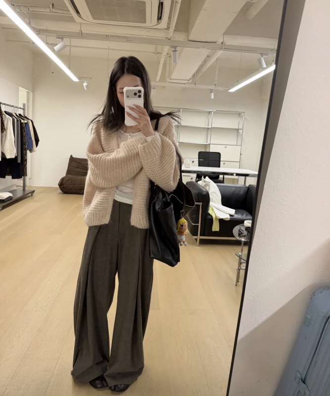 Oker Genuine Product ~ Korean-Style Lazy Knit Alpaca Wool Cardigan Loose Sweater Coat A1125 Autumn