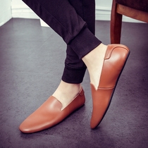 Pointed beanie shoes mens flat autumn breathable mens business casual shoes 2020 new Korean version of lazy tide shoes