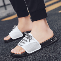 Slippers mens summer 2020 new fashion wear trend word drag mens outdoor non-slip casual personality beach shoes