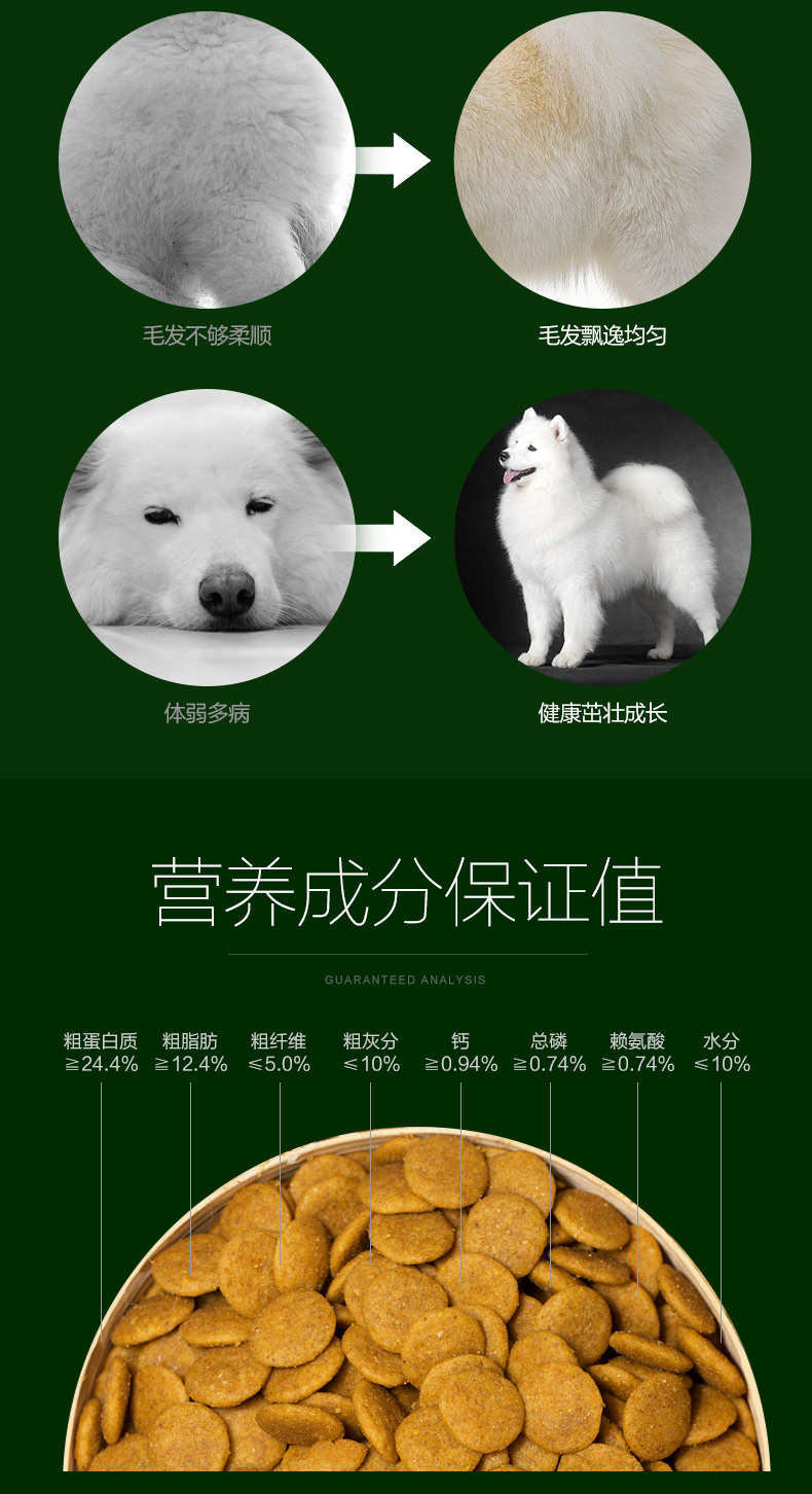 Thức ăn cho chó Nike Samoyed thức ăn cho chó trưởng thành cho thú cưng cung cấp thức ăn chủ yếu 10kg20 kg công thức dinh dưỡng hương vị gà thức ăn thú cưng