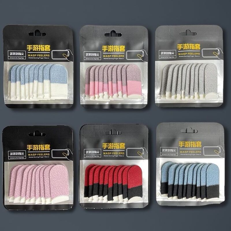 Gaming Finger Sleeves 60 Pieces Gift Pack Mobile Game Powder Cleaner E-Sports Finger Sleeves Anti-Sweat Durable Non-Slip Continuous Touch Silver Cloth
