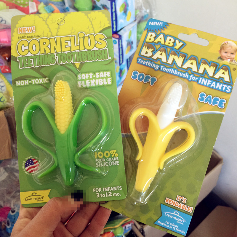 Outlet US Banana Corn Baby Grinding tooth Tooth Milk Toothbrush Goodenture without BPA bites gum glue