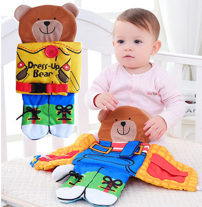 JJOVCE Bear Dress Rattan Stereo Book Baby Multifunctional Baby Wisdom Book Lace Shoes