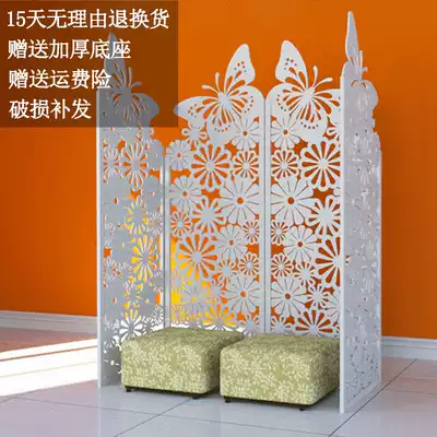 Living room hotel activity partition curtain kindergarten soft modern Chinese porch screen partition folding screen double-sided carving