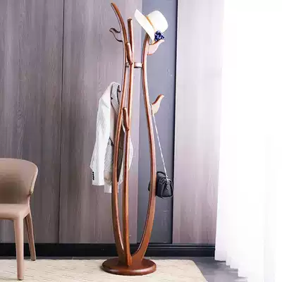 All solid wood coat rack new Chinese foyer corner bedroom modern vertical hanger simple creative floor hanger