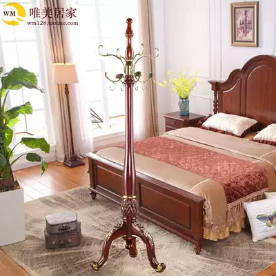 European quality all solid wood coat rack Villa floor hanger Hall office wooden hanger Oak coat rack