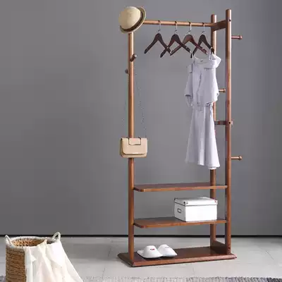 Solid wood ash Nordic simple solid wood Chinese floor-to-ceiling hanger multifunctional bedroom household clothes
