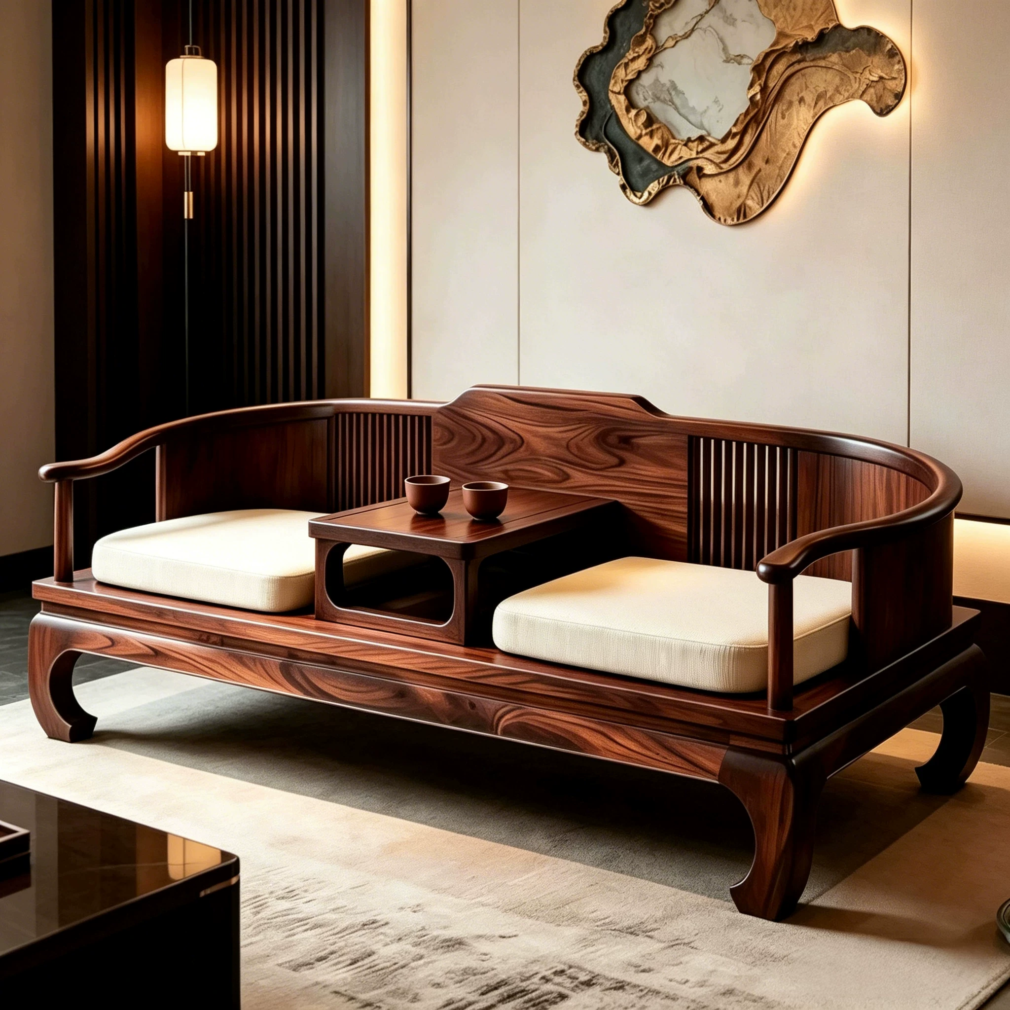 Новая китайская стиль solid wood Архат кровать мебель гостиная диван-кровать стиль Сон эстетика дзен высококлассный домашний отдых Архат кровать
