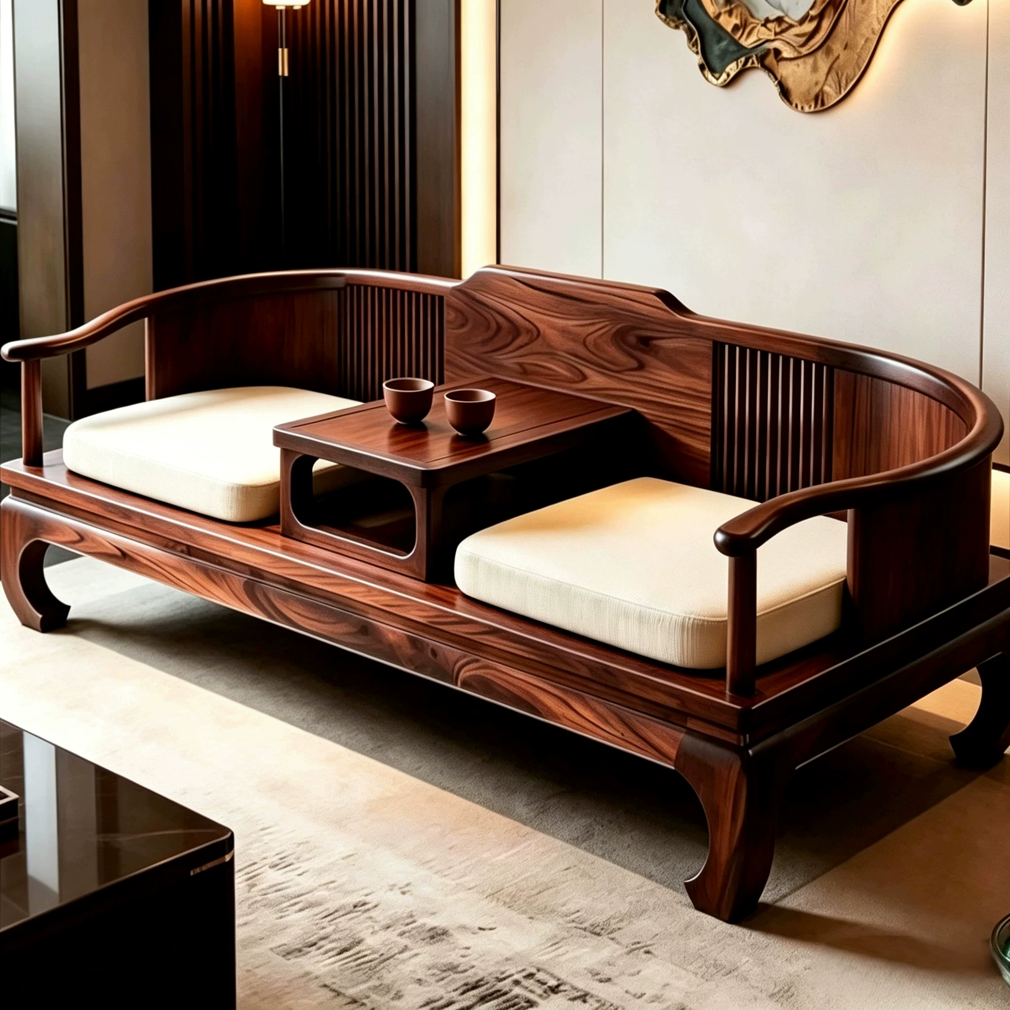Новая китайская стиль solid wood Архат кровать мебель гостиная диван-кровать стиль Сон эстетика дзен высококлассный домашний отдых Архат кровать