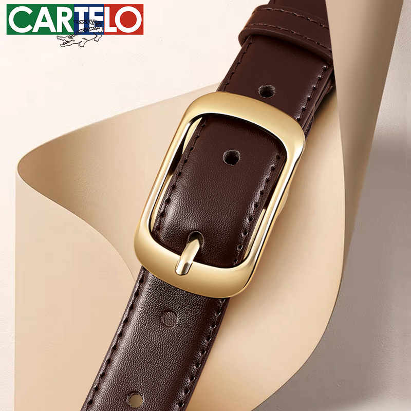 Cardile Crocodile Leather Belt for Women 2026 New Summer Pin Buckle Belt for Jeans with Unique and Trendy Design
